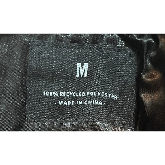 Satin Coca-Cola Embroidered Classic Bomber Jacket Mens M Black YKK Zipper Retro - Picture 8 of 8